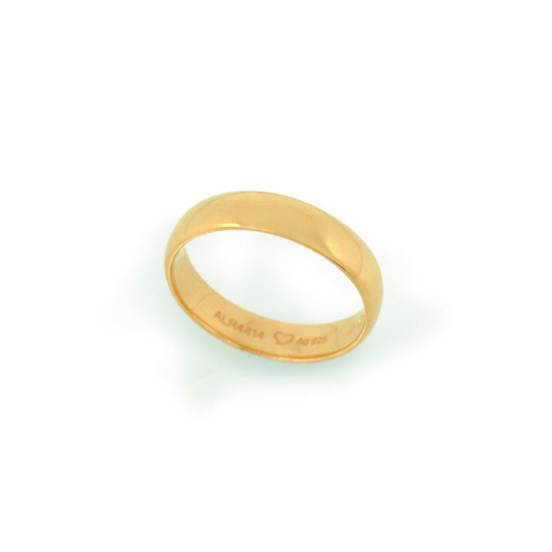 Aliança de Casamento Ouro Amarelo Meia Cana Baixa