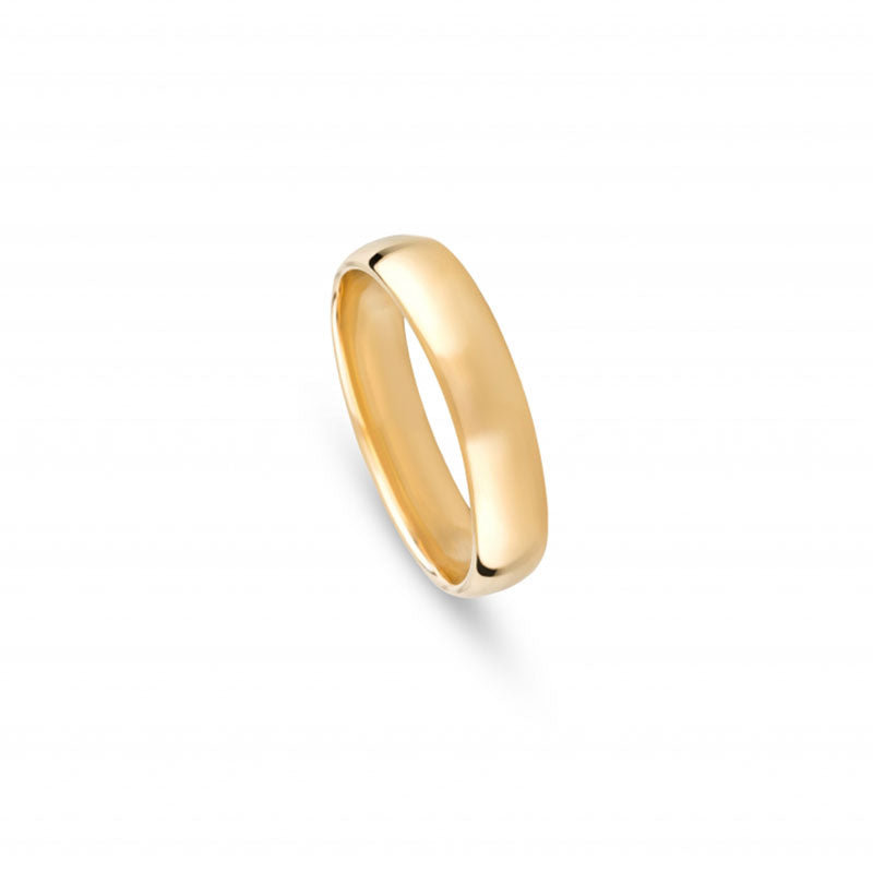 Aliança de Casamento Ouro Amarelo Meia Cana Baixa