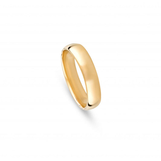 Aliança de Casamento Ouro Amarelo Meia Cana Baixa