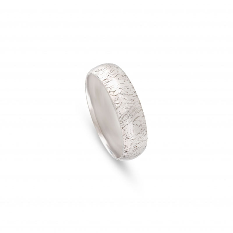 Aliança de Casamento Ouro Branco 5.5 mm Riscada