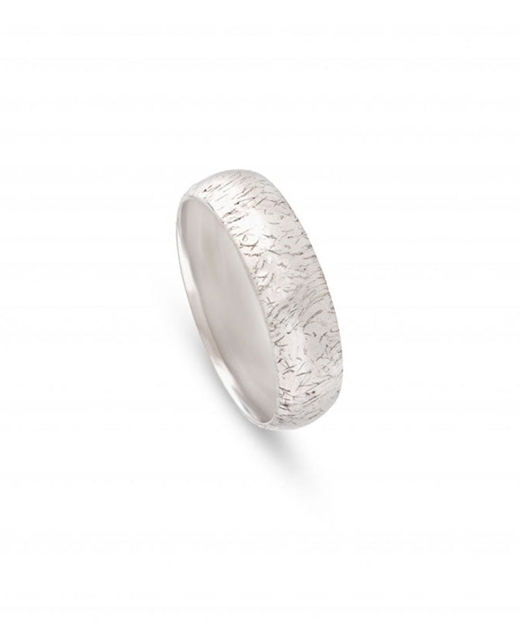 Aliança de Casamento Ouro Branco 5.5 mm Riscada