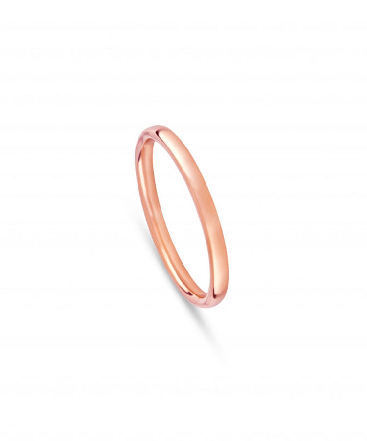 Aliança de Casamento Ouro Rosa 2 mm Meia Cana Baixa