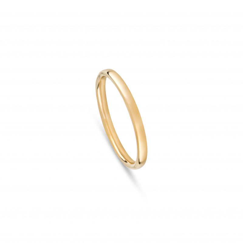 Aliança de Casamento Ouro Amarelo 2 mm Meia Cana Baixa