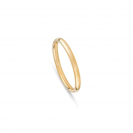 Aliança de Casamento Ouro Amarelo 2 mm Meia Cana Baixa