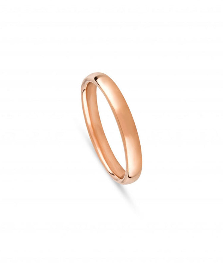 Aliança de Casamento Ouro Rosa 3 mm Meia Cana Baixa