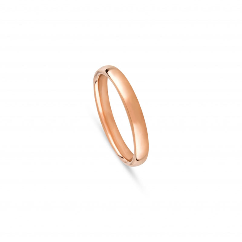 Aliança de Casamento Ouro Rosa 3 mm Meia Cana Baixa