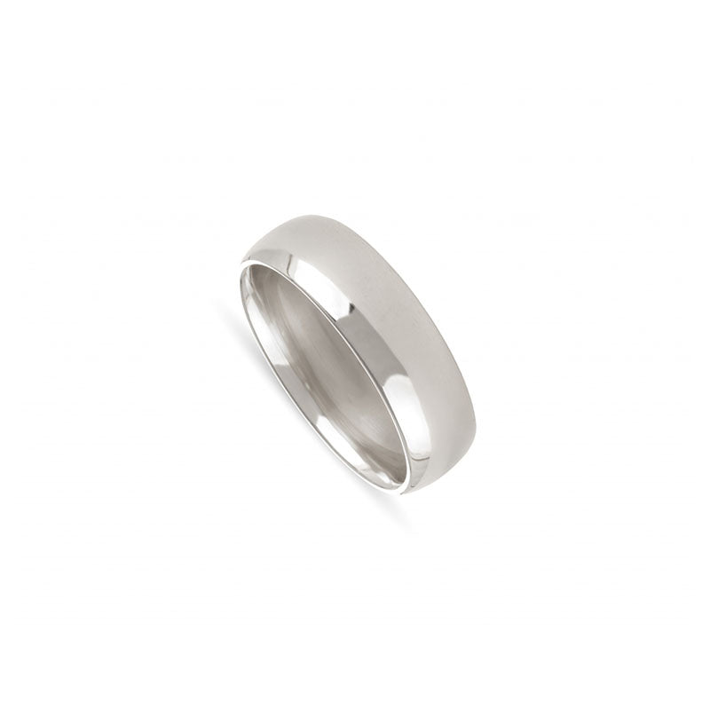 Aliança de casamento ouro branco 6 mm