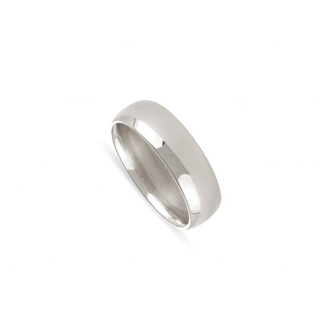 Aliança de casamento ouro branco 6 mm