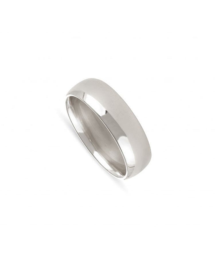 Aliança de casamento ouro branco 6 mm