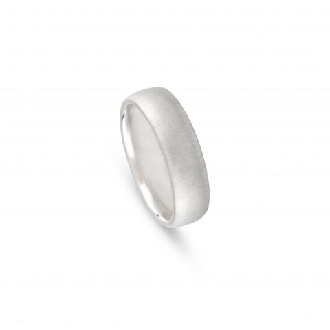 Aliança de casamento ouro branco acetinado 6 mm