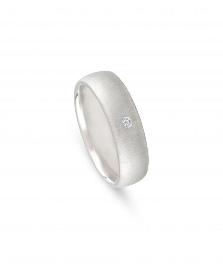 Aliança de casamento ouro branco com zircónia