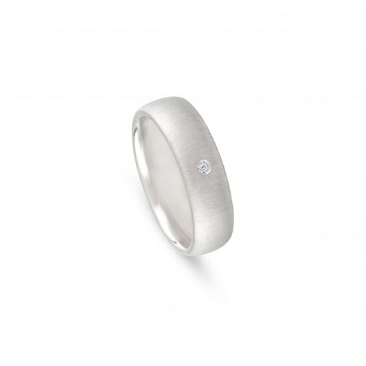 Aliança de casamento ouro branco com zircónia