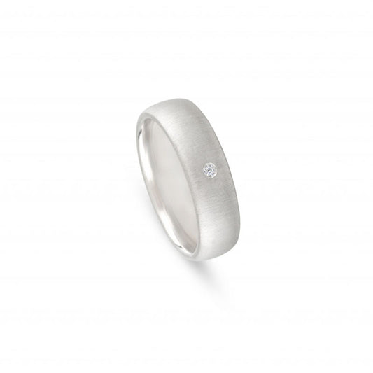 Aliança de casamento ouro branco com diamante