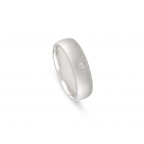 Aliança de casamento ouro branco com diamante