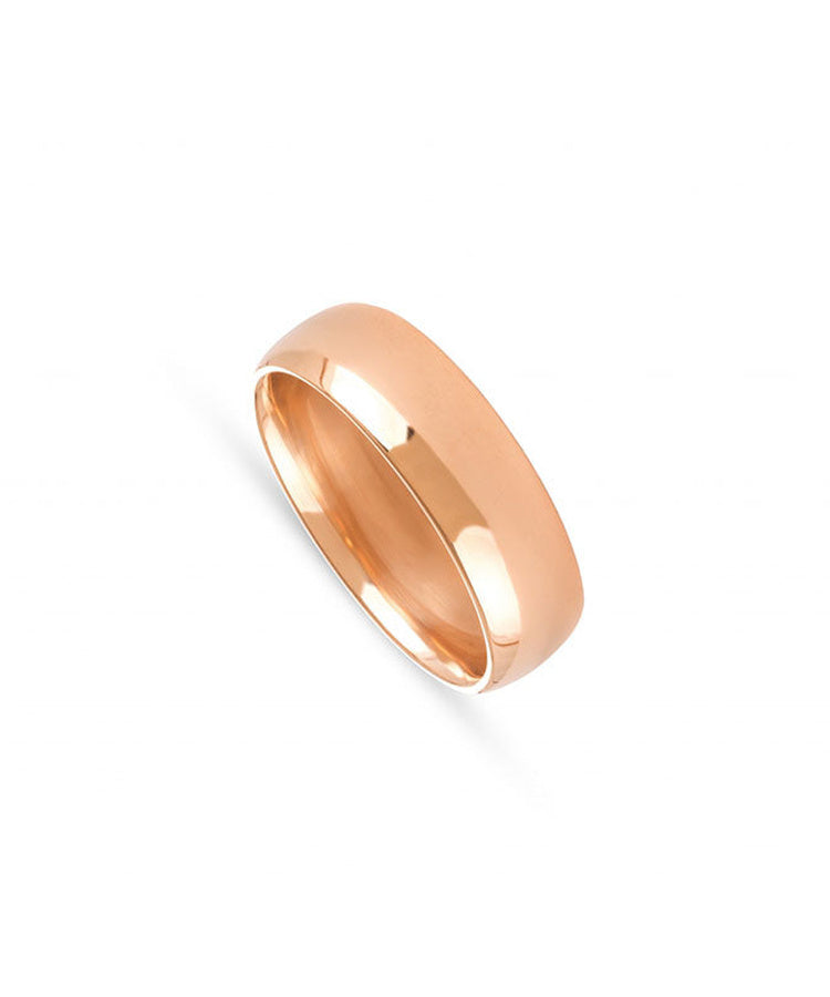 Aliança de casamento ouro rosa 6 mm