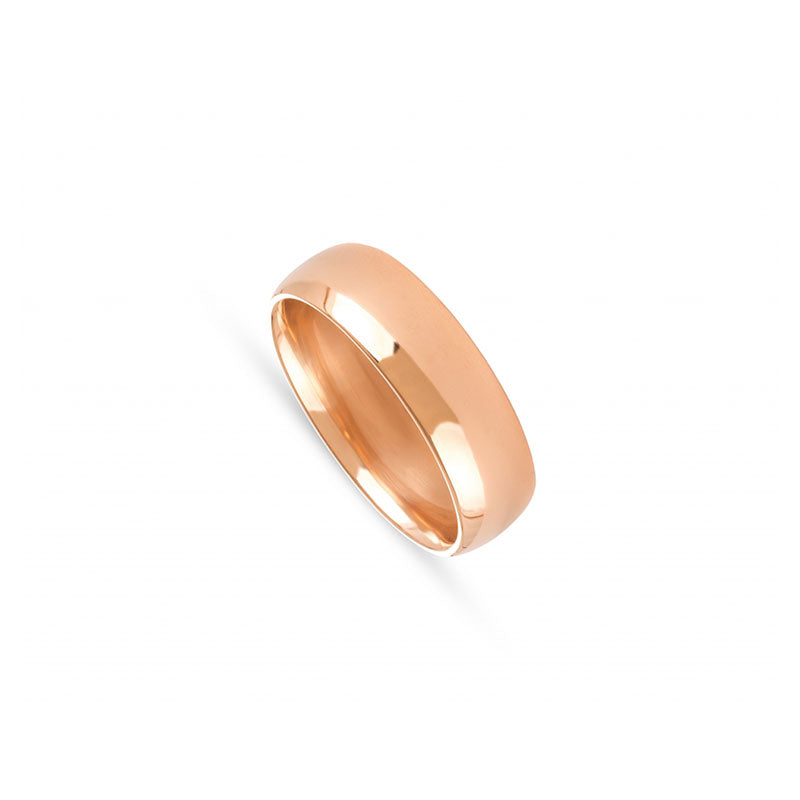 Aliança de casamento ouro rosa 6 mm