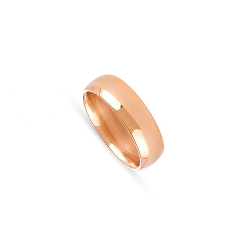 Aliança de casamento ouro rosa 6 mm