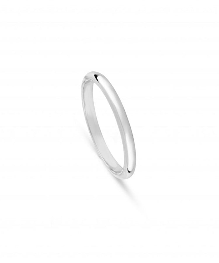 Aliança de Casamento Ouro Branco Meia Cana Alta