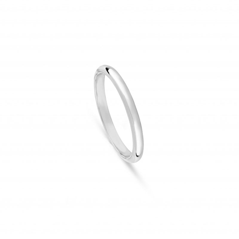 Aliança de Casamento Ouro Branco Meia Cana Alta