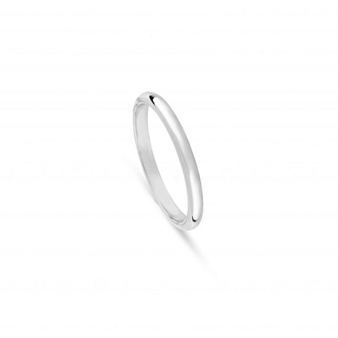 Aliança de Casamento Ouro Branco Meia Cana Alta
