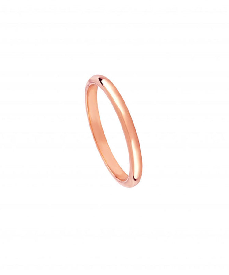 Aliança de Casamento Ouro Rosa Meia Cana Alta
