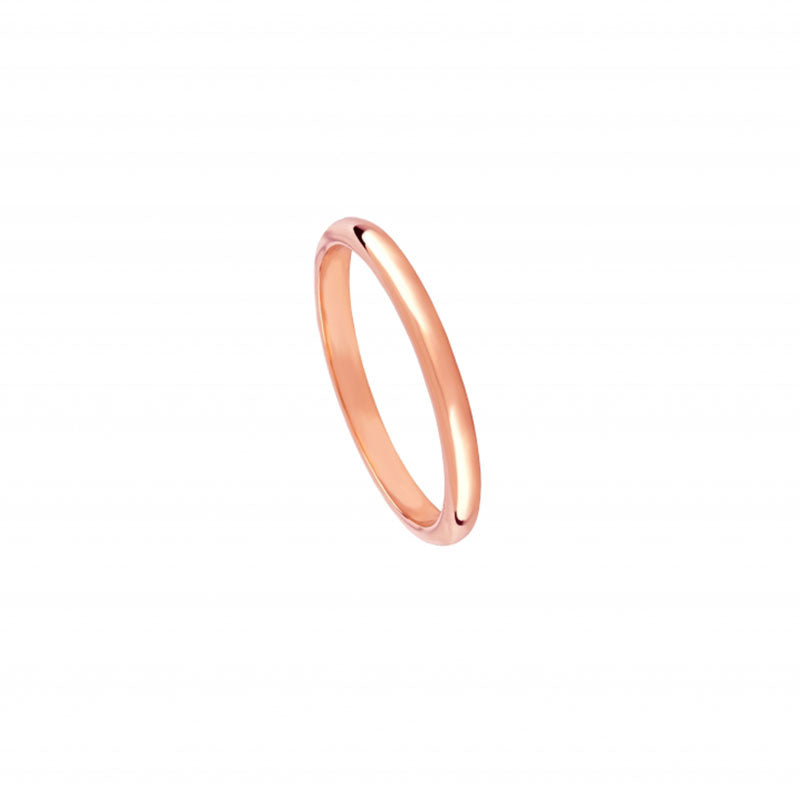 Aliança de Casamento Ouro Rosa Meia Cana Alta
