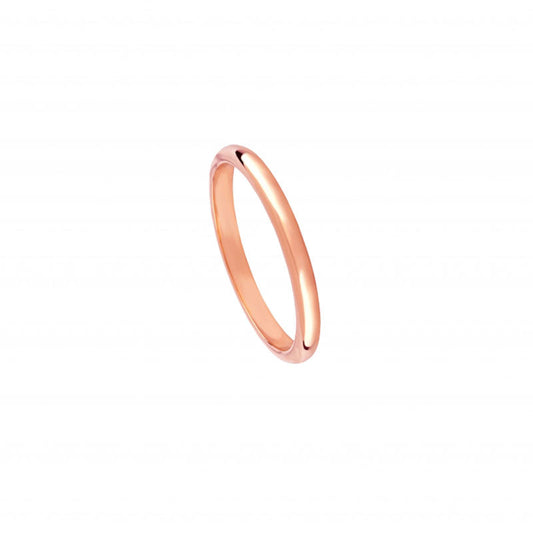 Aliança de Casamento Ouro Rosa Meia Cana Alta