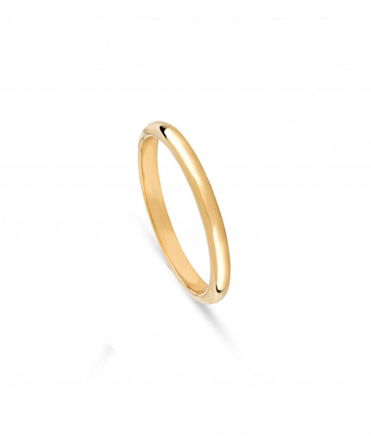 Aliança de Casamento Ouro Amarelo Meia Cana Alta