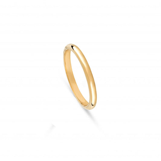 Aliança de Casamento Ouro Amarelo Meia Cana Alta