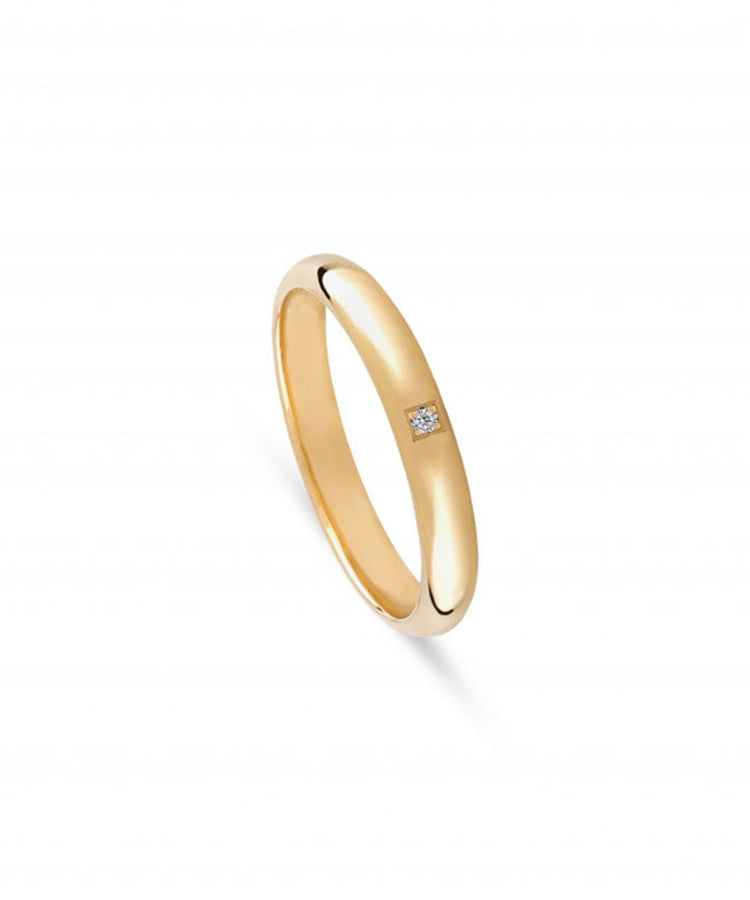 Aliança de casamento ouro amarelo com zircónia