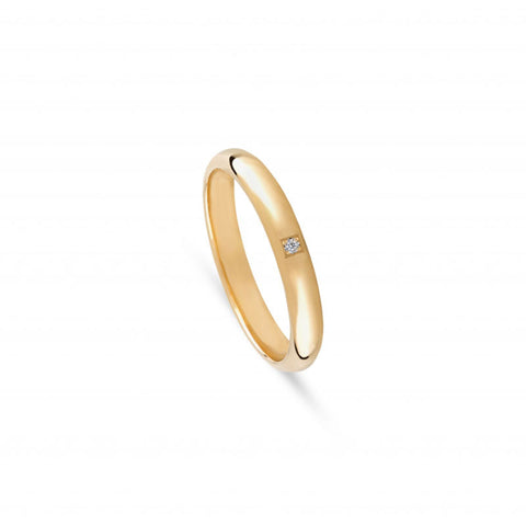 Aliança de casamento ouro amarelo com zircónia