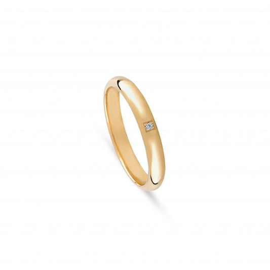 Aliança de casamento ouro amarelo com diamante