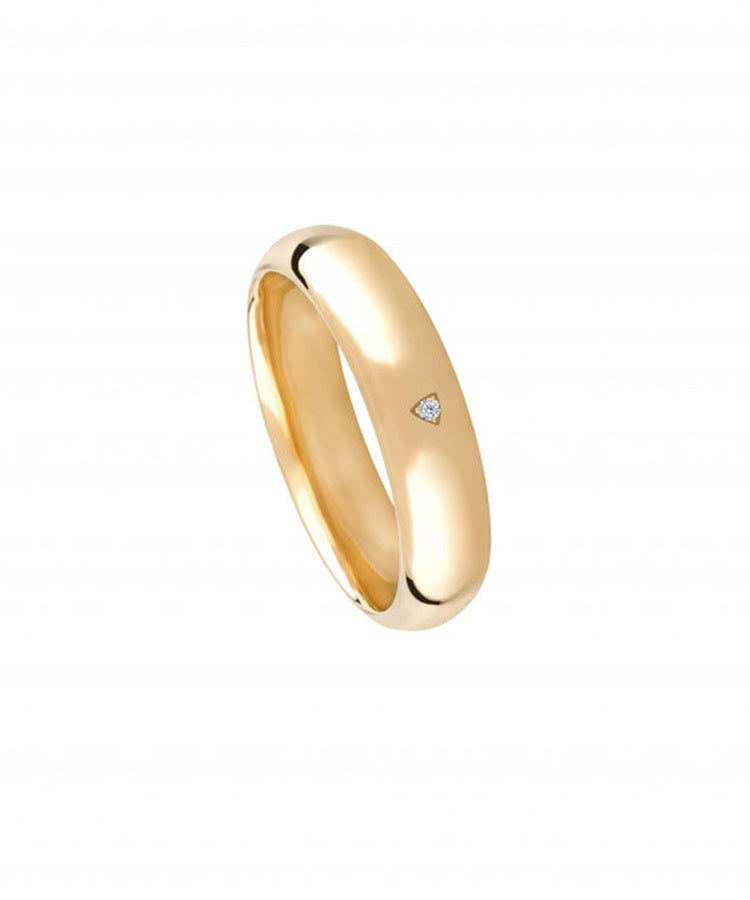 Aliança de casamento ouro amarelo com zircónia