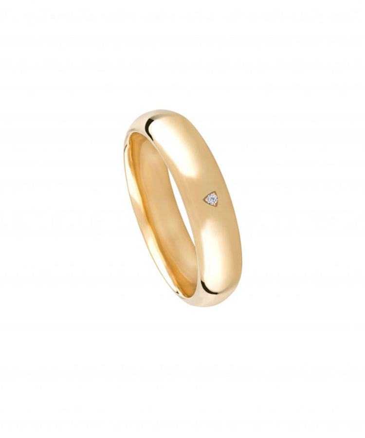 Aliança de casamento ouro amarelo com diamante