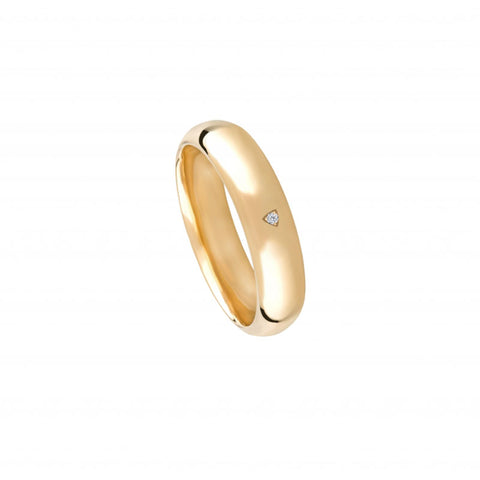 Aliança de casamento ouro amarelo com diamante