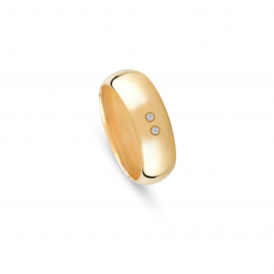 Aliança de casamento ouro amarelo com zicórnias