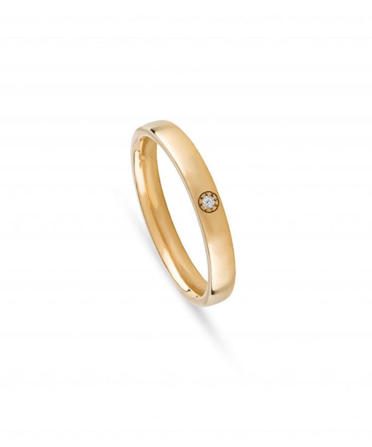 Aliança de Casamento Ouro Amarelo 3 mm & Zircónia