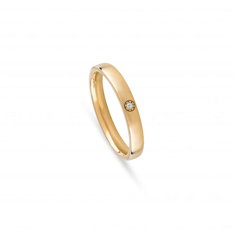 Aliança de Casamento Ouro Amarelo 3 mm & Diamante