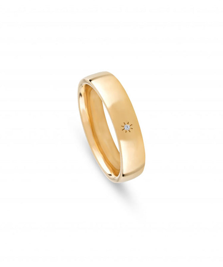Aliança de casamento ouro amarelo com zircónia