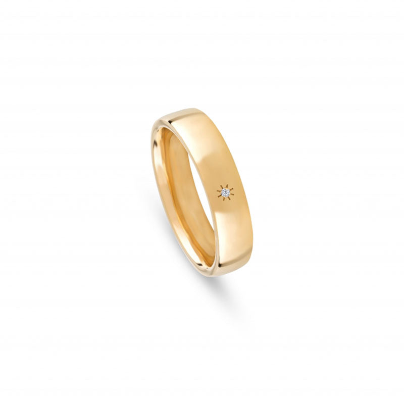 Aliança de casamento ouro amarelo com zircónia