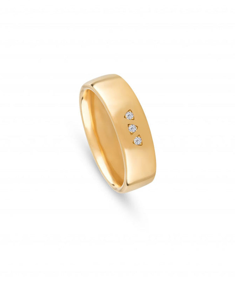Aliança de casamento ouro amarelo com zircónias
