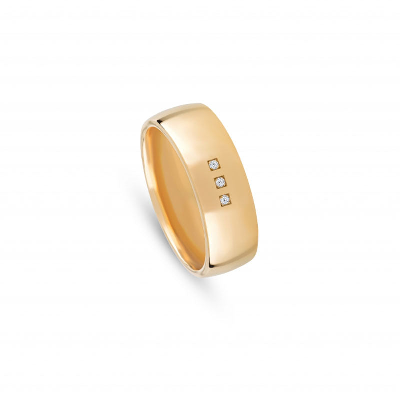 Aliança de casamento ouro amarelo com zircónias - 5416EG3Z