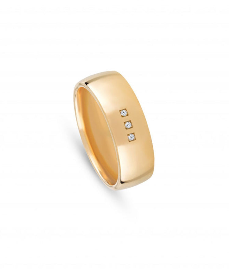 Aliança de casamento ouro amarelo com zircónias - 5416EG3