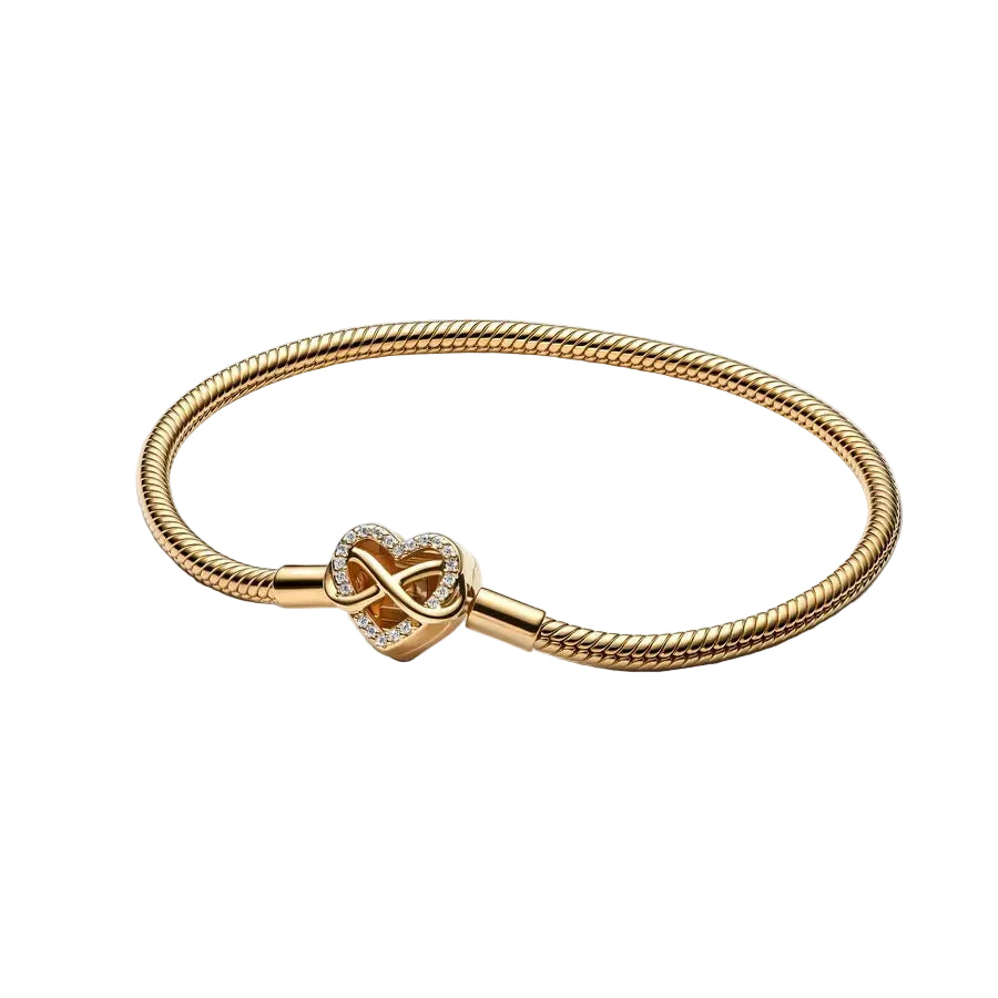 Pulseira Pandora Snake Coração Infinito Brilhante