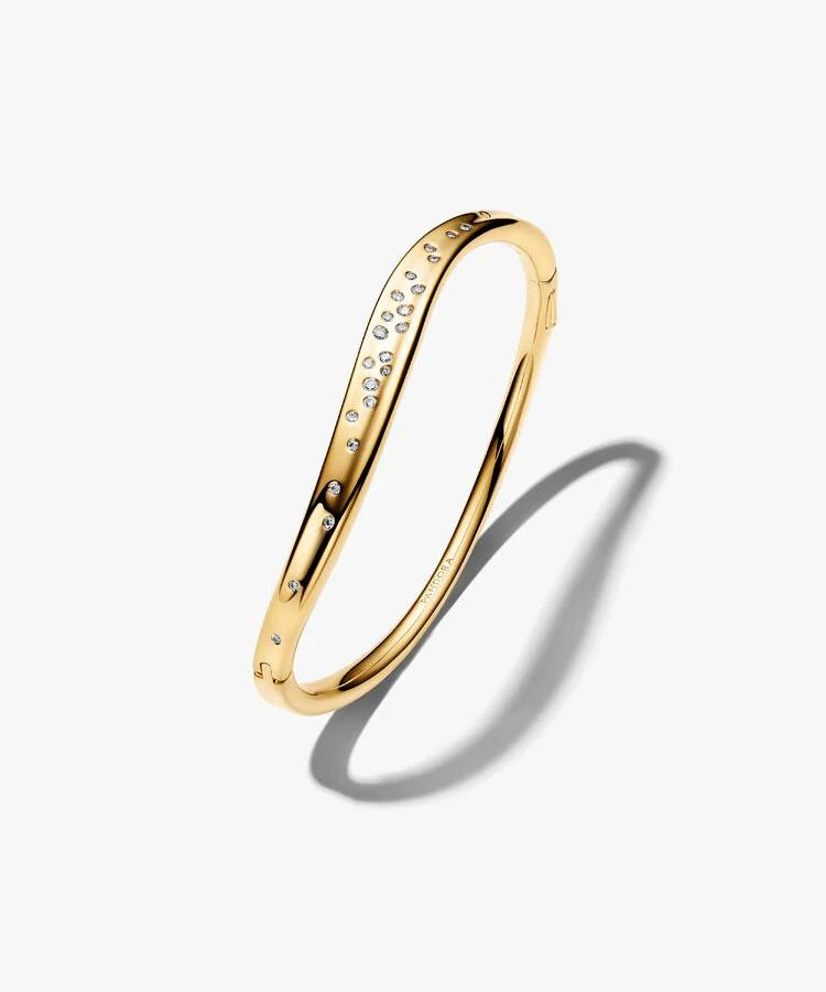 Pulseira Pandora Bangle com Pedras Forma Orgânica