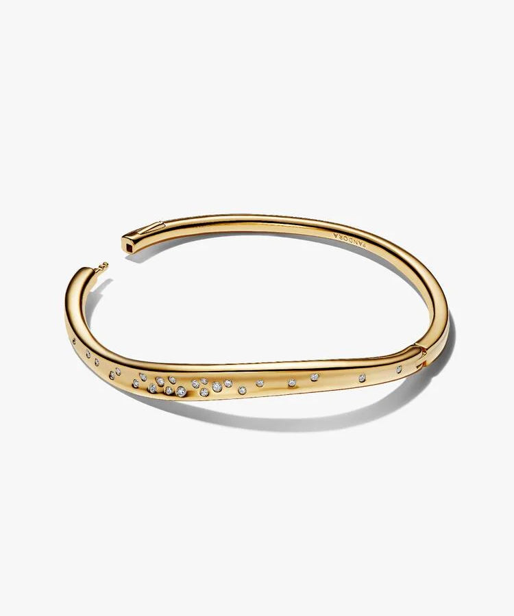 Pulseira Pandora Bangle com Pedras Forma Orgânica