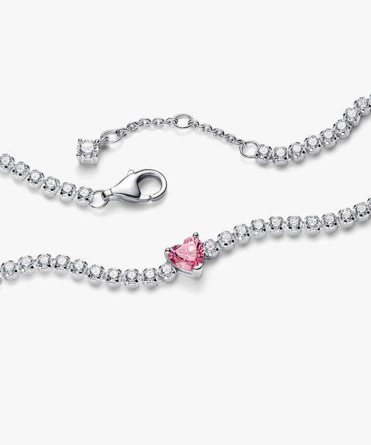 Pulseira Pandora Ténis Coração Cintilante Rosa