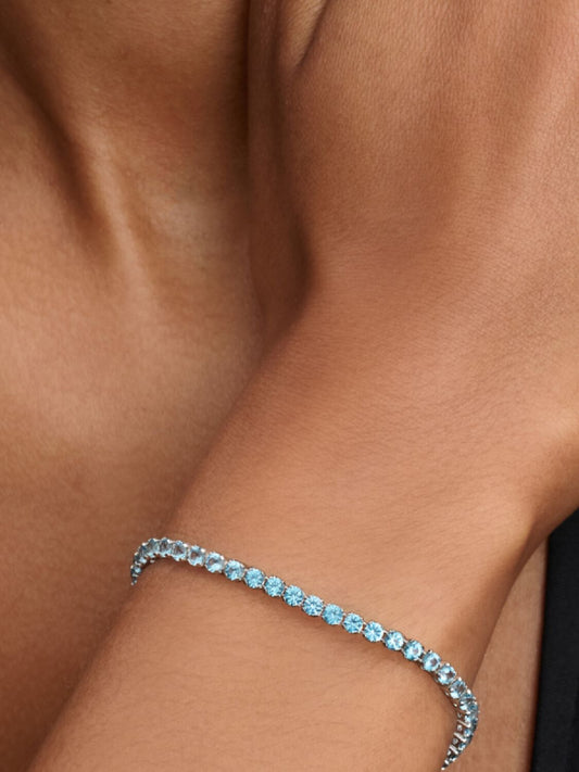 Pulseira Pandora de Ténis Azul Claro Brilhante