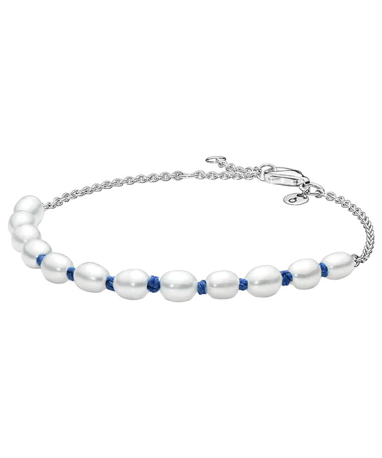 Pulseira Pandora Freshwater Pearl Blue Cord