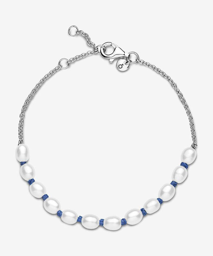 Pulseira Pandora Freshwater Pearl Blue Cord